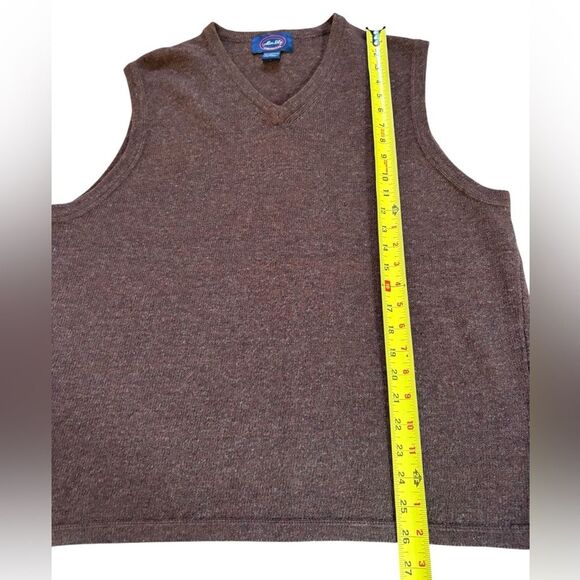 Allen Solly Vintage Sweater Vest 100% Lambswool Mens Size XL Brown - Picture 4 of 5